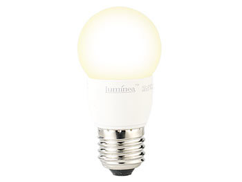 Luminea LED-Tropfen, E27, 3 W, 250 lm, 160°, 3000 K, warmweiß, 4er-Set