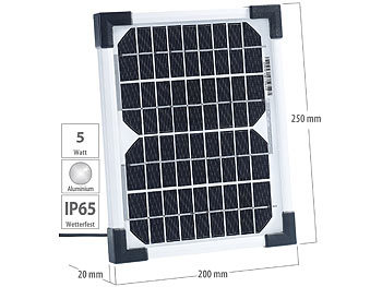 Solarplatte klein: revolt Solarpanel mit monokristalliner Solarzelle 5 Watt