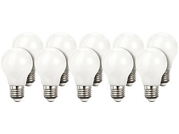 Luminea Retro-LED-Lampe, E27, 3 W, A55, 350 lm, warmweiß, 10er-Set