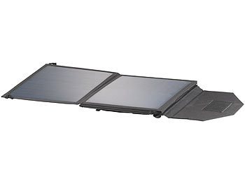 revolt Faltbares Solarpanel, USB-Laderegler, 4 monokrist. Solarzellen, 50 W
