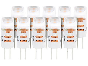 Luminea High-Power LED-Stiftlampe, G4, 1,2 W, warmweiß, 10er-Set