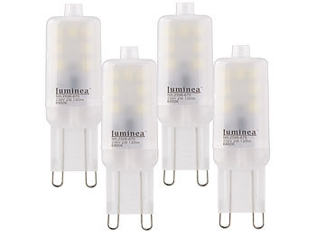 Luminea 4er-Set High-Power-LED-Stiftlampen, G9, 2 Watt, 2700 K / warmweiß