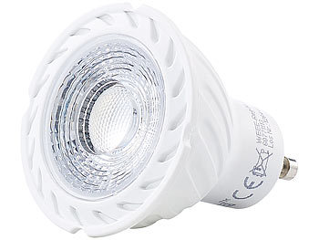 Luminea COB-LED-Spotlight, GU10, 7 W, 500 lm, tageslichtweiß, 4er-Set