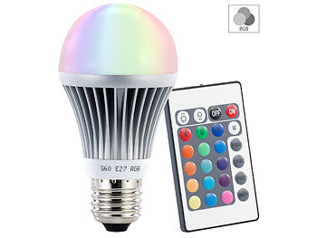 Lunartec LED Lampe E27 Farbwechselnd inkl. Fernbedienung - 4er-Set