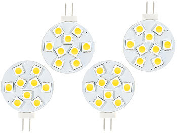 Luminea High-Power G4-LED-Stiftsockel, SMD5050-LEDs, G4, 1,8 W, weiß, 4er-Set