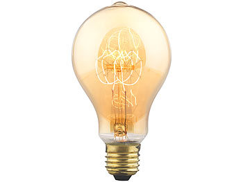 Vintage Glühbirne: Luminea Vintage-Schmucklampe, gewölbt, mit gitterförmigem Glühdraht