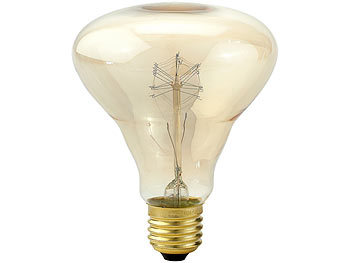 Luminea Vintage-Schmucklampe, Kolben, mit gitterförmigem Glühdraht