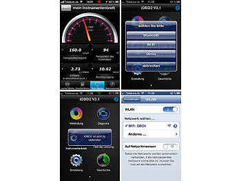 Lescars OBD-2-Profi-Adapter mit WLAN für iOS- und Android-Mobilgeräte