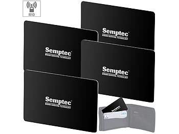 RFID Schutz: Semptec 4er-Set RFID- & NFC-Blocker-Karte im Scheckkarten-Format