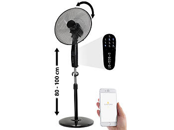 Ventilator WiFi: Sichler WLAN-Standventilator, 37 cm, 60 W, für Siri, Alexa & Google Assistant