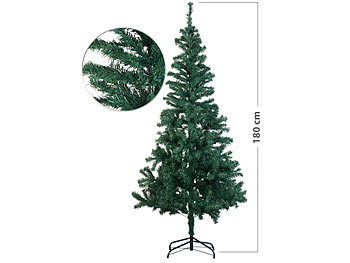 Kunsttannenbaum: infactory Künstlicher Weihnachtsbaum mit 533 Spitzen und Ständer, 180 cm, grün