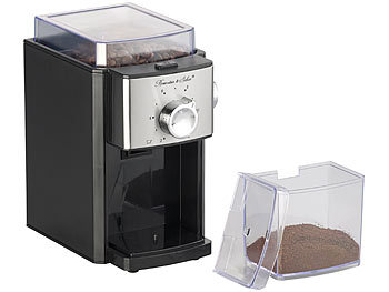 Rosenstein & Söhne Elektrische Kaffeemühle, Scheibenmahlwerk, für 250 g Bohnen, 150 Watt