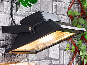 Luminea LED-Fluter 50 W, schwarz, IP65, Licht warmweiß (refurbished)