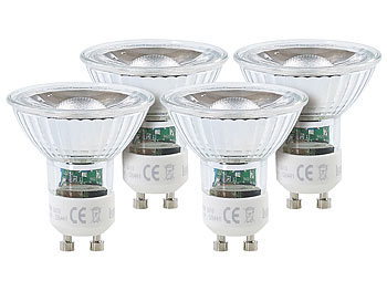 Luminea COB-LED-Spotlight, GU10, 5,5 W, 400 lm, weiß, 4er-Set