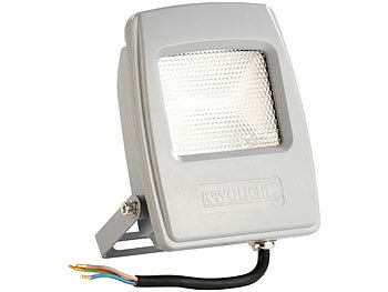 LED-Strahler außen weiß: KryoLights Wetterfester LED-Fluter, 10 Watt, 750 Lumen, IP 65, warmweiß 3.000 K