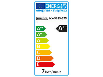 Luminea LED-Filament-Birne, A60, A++, E27, 7 W, 810 lm, 270°, 3000 K