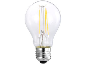 Luminea LED-Filament-Tropfen, A60, E27, 7W, 810lm, 270°,6400K,10er-Set