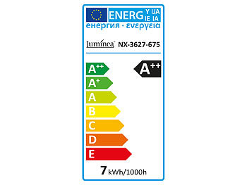 Luminea LED-Filament-Birne, A60, A++, E27, 7 W, 810 lm, 270°, 6400 K