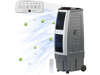 Klimagerät ohne Abluft: Sichler Verdunstungs-Luftkühler mit Ionisator LW-650, 180 Watt, 3 Liter/Std.