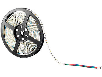 Lunartec LED-Streifen LX-500N, 5 m, RGBW, Innen, Netzteil & Fernbed.