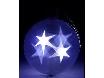 Lunartec 2er-Set LED-Weihnachtskugeln mit 3D-Effekt, weiß