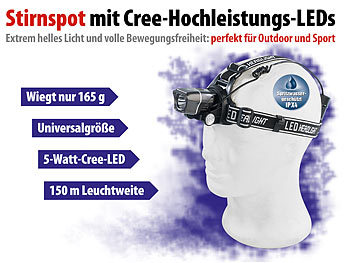 Lunartec LED-Stirnlampe SL-505.c mit Highpower-Cree-LED, 5 Watt