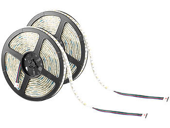 Lunartec LED-Streifen LX-500A, 5 m, RGBW, Outdoor IP65, 2er-Set