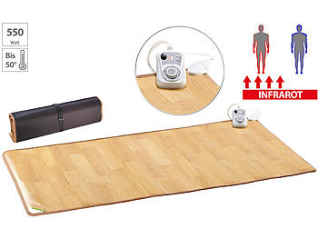 Beheizbare Bodenmatte: infactory Beheizbare Infrarot-Fußboden-Matte, 105 x 200 cm, bis 50 °C, 550 Watt