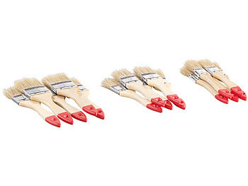 AGT 30-teiliges Flachpinsel-Set mit Holzstielen und Naturborsten, 3 Größen