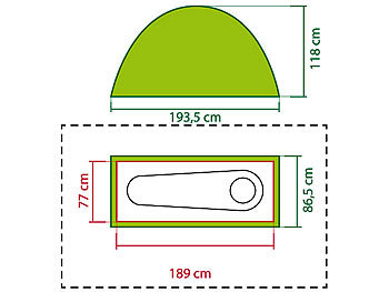 Semptec 4in1-Zelt mit Feldbett, Winter-Schlafsack, Matratze und Sonnenschutz