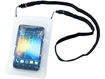Somikon Wasserdichte Universal-Tasche für Smartphone bis 5,3 Zoll