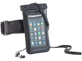 Somikon Wasserdichte iPhone- & Smartphone-Tasche bis 4,8", Kopfhörer-Eingang