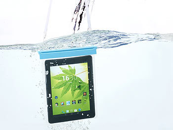 Somikon Wasserdichte Universal-Hülle für iPads & Tablet-PCs bis 25,4 cm / 10"