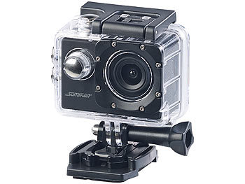 Somikon HD-Action-Cam DV-1212 V2 mit Unterwasser-Gehäuse, IP68, bis 30 m
