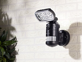 VisorTech HD-IP-Kamera m. LED-Flutlicht, 8 W, Bewegungsverfolgung, SD-Aufz., App