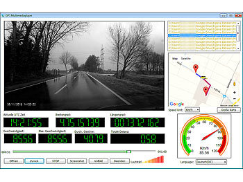 NavGear Full-HD-Dashcam MDV-2295 mit GPS, G-Sensor, 120° (Versandrückläufer)