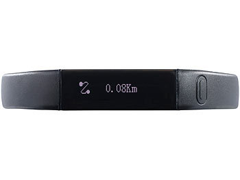 newgen medicals Ultradünnes Fitness-Armband FBT-40.XS mit Bluetooth 4.0, IP44, OLED