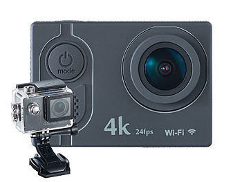 Somikon 4K-Action-Cam, UHD-Videos, 16-MP-Sensor, IP68 (Versandrückläufer)