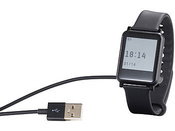 simvalley Mobile Bluetooth-4.0-Smartwatch SW-200.hr, Fitness, Puls, Benachrichtigungen
