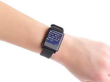 simvalley Mobile Bluetooth-4.0-Smartwatch SW-200.hr, Fitness, Puls, Benachrichtigungen