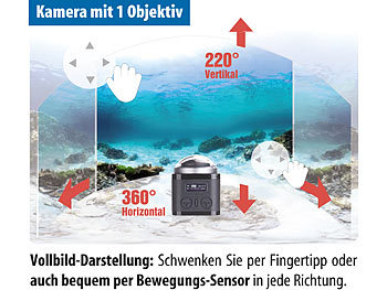 Somikon 360°-4K-Action-Cam, 16-MP-Sony-Sensor, IP68 (Versandrückläufer)