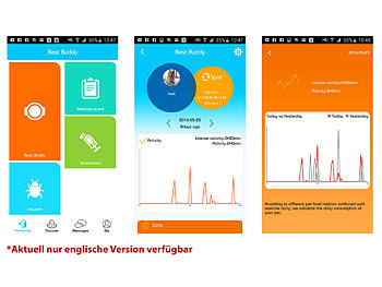 newgen medicals Fitness-Tracker für Hunde & Katzen, Bluetooth 4, App, IP67, für iOS
