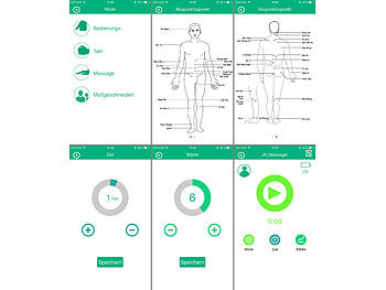 newgen medicals 2er-Set 2in1-Akku-Stimulator, EMS & Massage, Bluetooth, App-Steuerung