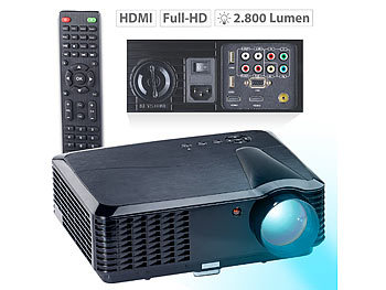SceneLights LED-LCD-Beamer LB-9300 V2 mit Media-Player, 1280 x 800 (HD), 2.800 lm
