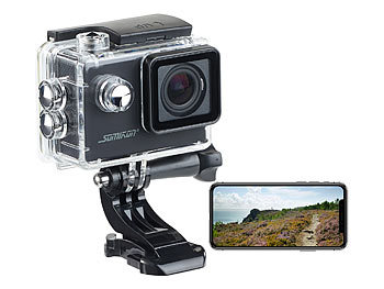Actioncam: Somikon Einsteiger-4K-Action-Cam, WLAN Full HD (60 fps) mit Unterwassergehäuse