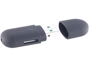 OctaCam Mini-Videokamera & USB-Webcam mit microSD-Kartenleser, 80 mAh