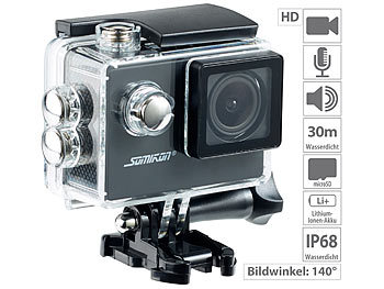 Somikon HD-Action-Cam DV-1212 mit 720p-Auflösung, Unterwasser-Gehäuse, IP68