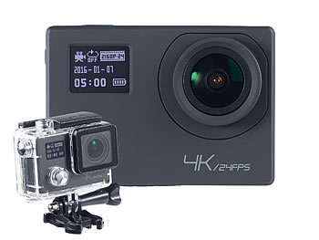 Somikon 4K-Action-Cam für UHD-Videos, 2 Displays, 16-MP-Sony-Sensor (ref.)