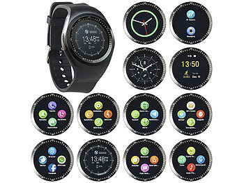 simvalley Mobile 2in1-Uhren-Handy & Smartwatch für iOS & Android (Versandrückläufer)