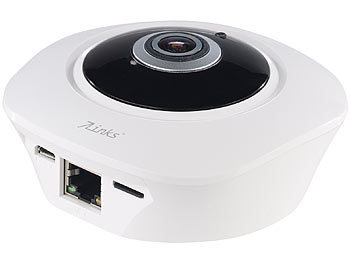 7links 360°-Panorama-IP-Überwachungskamera, 3 MP-Auflösung, WLAN, Nachtsicht